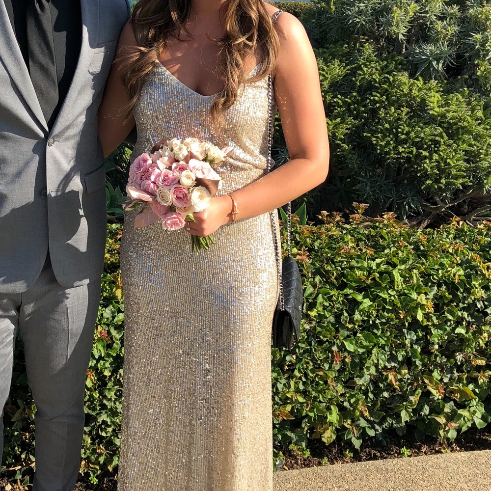 Lulu's Gold Sequin Maxi Dress
